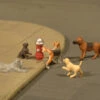Bachmann Dogs With Fire Hydrant - HO Scale 2 Bachmann Dogs With Fire Hydrant - HO Scale -Bachmann shop 33108
