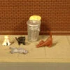 Bachmann Cats With Garbage Can -O Scale -Bachmann shop 33157