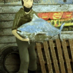 O Scale People, What A Catch ! Waterfront Fisherman And Catch, Finished