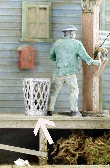 HO Scale TRASH CAN Aluminum Mesh Style Pack Of 4, Finished 3 HO Scale TRASH CAN Aluminum Mesh Style Pack Of 4, Finished