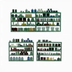 HO Scale Detail, Interior Store Shelving, 3 Pack Detailed