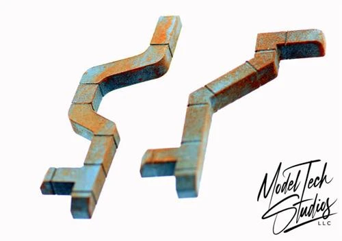 HO Scale Detail Ductwork STYLE #2 For Building Rooftops Or Walls Finished 2 Pack 3 HO Scale Detail Ductwork STYLE #2 For Building Rooftops Or Walls Finished 2 Pack