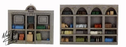 HO Scale Detail Classic Soda Fountain Interior Shelving, Unpainted 3 HO Scale Detail Classic Soda Fountain Interior Shelving, Unpainted