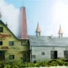 O Scale 3D Background Industrial Creamery (MILK Distribution) Scene -Bachmann shop Cream.2