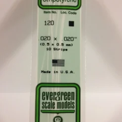 Evergreen 120 - .020" X .020" OPAQUE WHITE POLYSTYRENE STRIP