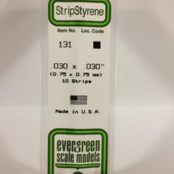 Evergreen 131 - .030" X .030" OPAQUE WHITE POLYSTYRENE STRIP