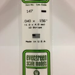Evergreen 147 - .040" X .156" OPAQUE WHITE POLYSTYRENE STRIP