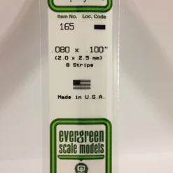 Evergreen 165 - .080" X .100" OPAQUE WHITE POLYSTYRENE STRIP