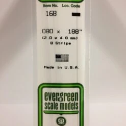 Evergreen 168 - .080" X .188" OPAQUE WHITE POLYSTYRENE STRIP