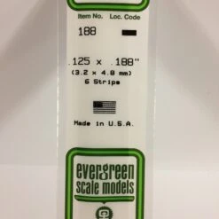 Evergreen 188 - .125" X .188" OPAQUE WHITE POLYSTYRENE STRIP