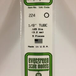 Evergreen 224 - .125" (3.2MM) OD OPAQUE WHITE POLYSTYRENE TUBING