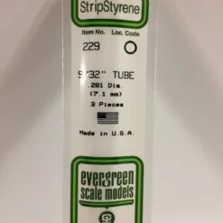 Evergreen 229 - .281" (7.1MM) OD OPAQUE WHITE POLYSTYRENE TUBING