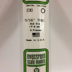 Evergreen 230 - .312" (7.9MM) OD WHITE POLYSTYRENE TUBING