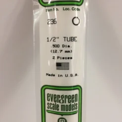 Evergreen 236 - .500" (12.7MM) OD WHITE POLYSTYRENE TUBING