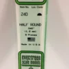 Evergreen 240 - .040" (1.0MM) OPAQUE WHITE POLYSTYRENE HALF ROUND -Bachmann shop EVG240 bagged scaled