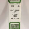 Evergreen 243 - .100" (2.5MM) OPAQUE WHITE POLYSTYRENE HALF ROUND -Bachmann shop EVG243 bagged scaled