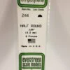 Evergreen 244 - .125" (3.2MM) OPAQUE WHITE POLYSTYRENE HALF ROUND -Bachmann shop EVG244 bagged scaled