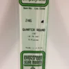 Evergreen 246 - .030" (.75MM) OPAQUE WHITE POLYSTYRENE QUARTER ROUND -Bachmann shop EVG246 bagged scaled