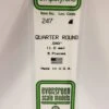 Evergreen 247 - .040" (1.0MM) OPAQUE WHITE POLYSTYRENE QUARTER ROUND -Bachmann shop EVG247 bagged scaled