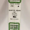 Evergreen 250 - .100" (3.2MM) OPAQUE WHITE POLYSTYRENE QUARTER ROUND -Bachmann shop EVG250 bagged scaled