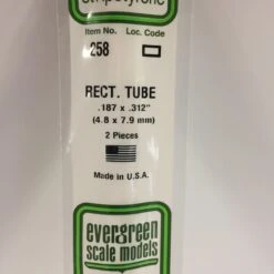 Evergreen 258 - .188" X .312" (4.8MM X 7.9MM) RECTANGULAR TUBING