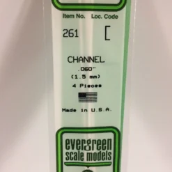 Evergreen 261 - .060" (1.5MM) OPAQUE WHITE POLYSTYRENE CHANNEL