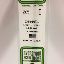 Evergreen 265 - .156" (3.2MM) OPAQUE WHITE POLYSTYRENE CHANNEL