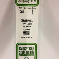 Evergreen 267 - .250" (6.3MM) OPAQUE WHITE POLYSTYRENE CHANNEL
