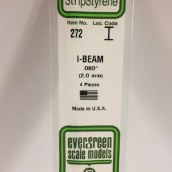 Evergreen 272 - 080" (2.0MM) OPAQUE WHITE POLYSTYRENE I-BEAM