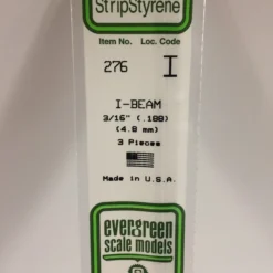 Evergreen 276 - 188" (4.8MM) OPAQUE WHITE POLYSTYRENE I-BEAM