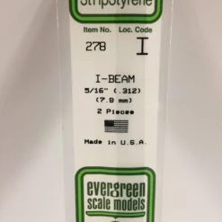 Evergreen 278 - 312" (7.9MM) OPAQUE WHITE POLYSTYRENE I-BEAM