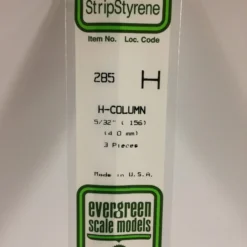Evergreen 285 - .156" (4.0MM) OPAQUE WHITE POLYSTYRENE H - COLUMN