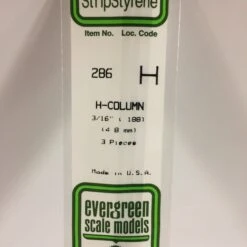 Evergreen 286 - .188" (4.8MM) OPAQUE WHITE POLYSTYRENE H - COLUMN