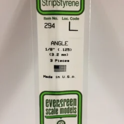Evergreen 294 - .125" (3.2MM) OPAQUE WHITE POLYSTYRENE ANGLE