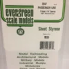 Evergreen 3047 - .047" OPAQUE WHITE POLYSTYRENE PASSENGER CAR SIDING -Bachmann shop EVG3047 bagged scaled
