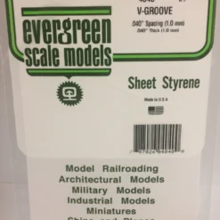 Evergreen 4040 - .040" OPAQUE WHITE POLYSTYRENE V GROOVE SIDING