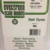 Evergreen 4067 - .067" OPAQUE WHITE POLYSTYRENE O SCALE FREIGHT CAR SIDING -Bachmann shop EVG4067 bagged scaled
