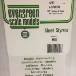 Evergreen 4250 - .250" OPAQUE WHITE POLYSTYRENE V GROOVE SIDING