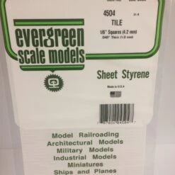 Evergreen 4504 - 1/6" X 1/6" OPAQUE WHITE POLYSTYRENE SQUARE TILE