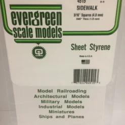 Evergreen 4515 - 3/16" X 3/16" OPAQUE WHITE POLYSTYRENE SIDEWALK