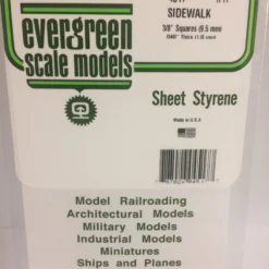 Evergreen 4517 - 3/8" X 3/8" OPAQUE WHITE POLYSTYRENE SIDEWALK