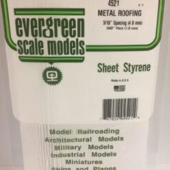 Evergreen 4521 - .040" X .1875 OPAQUE WHITE POLYSTYRENE STANDING SEAM ROOF