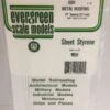 Evergreen 4524 - .040" X .500 OPAQUE WHITE POLYSTYRENE STANDING SEAM ROOF -Bachmann shop EVG4524 bagged scaled
