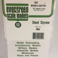 Evergreen 4542 - .075" OPAQUE WHITE POLYSTYRENE BOARD AND BATTEN SIDING