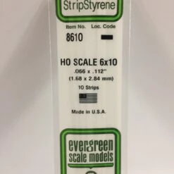 Evergreen 8610 - .066" X .112" / 1.7MM X 2.8MM OPAQUE WHITE POLYSTYRENE HO