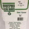 Evergreen 9020 - .020" (.50MM) PLAIN OPAQUE WHITE POLYSTYRENE SHEET -Bachmann shop EVG9020 bagged scaled