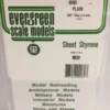 Evergreen 9060 - .060" (1.5MM) PLAIN OPAQUE WHITE POLYSTYRENE SHEET -Bachmann shop EVG9060 bagged scaled