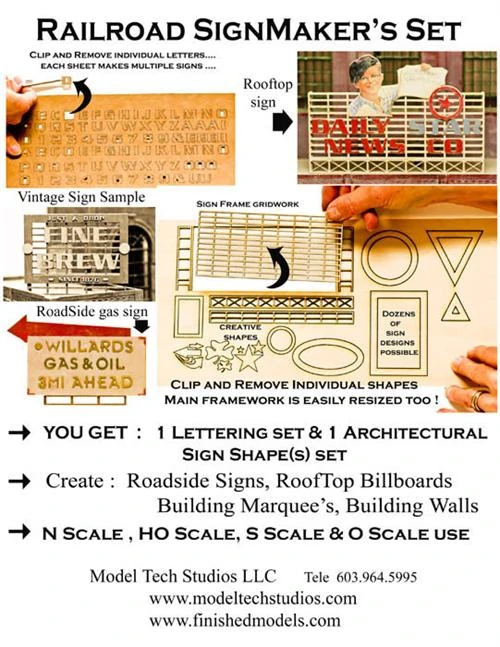 O Scale Railroad Billboard And SignMakers Set, Make Any Sign 3 O Scale Railroad Billboard And SignMakers Set, Make Any Sign